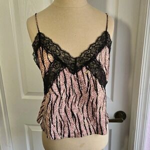 Victoria's Secret Satin And Lace Camisole Top Size‎ S Metalic Accents Lingerie